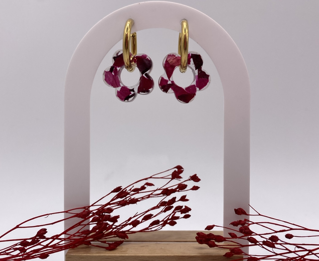 Boucles d’oreilles pétales de rose 