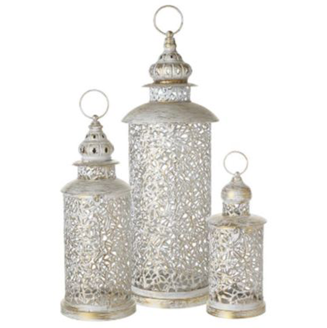 White Metal Lantern 