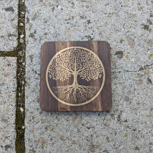 Square tree of life coaster