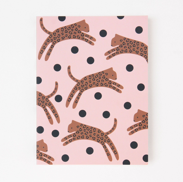Caroline Gardner leaping leopard notebook