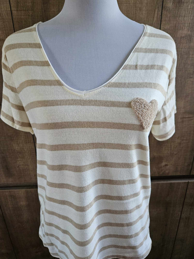 TOP MARINIERE beige