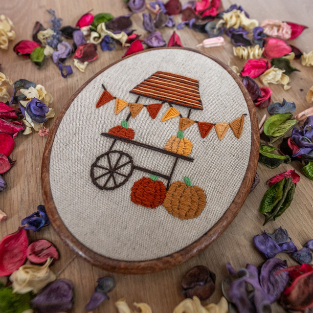 Broderie - le marchand de citrouilles - 