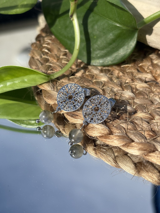 Boucles d'oreilles Bohème et labradorite
