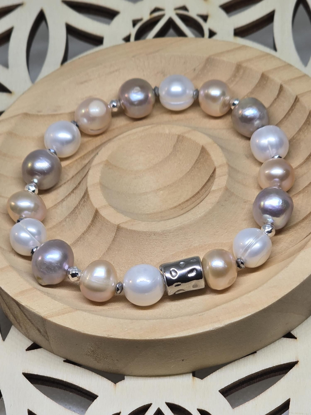 Bracelet Perle de culture d'eau douce multicolore 1 cm