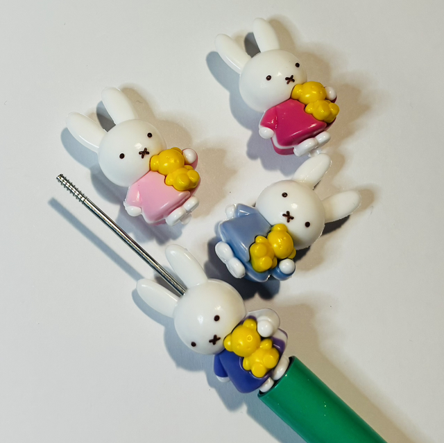 I- 4 lovely mixed Miffy character focal beads