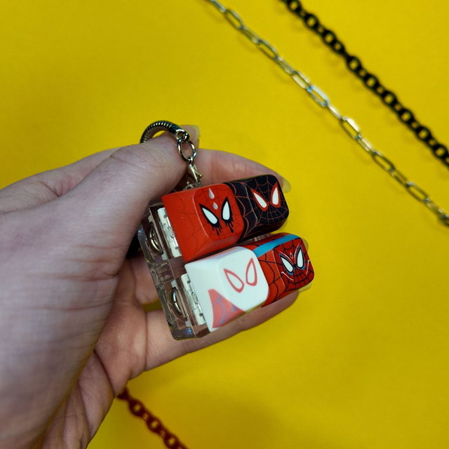 Spiderverse - Light Up - Keyboard Stim Keychain - [KSK-N-S]