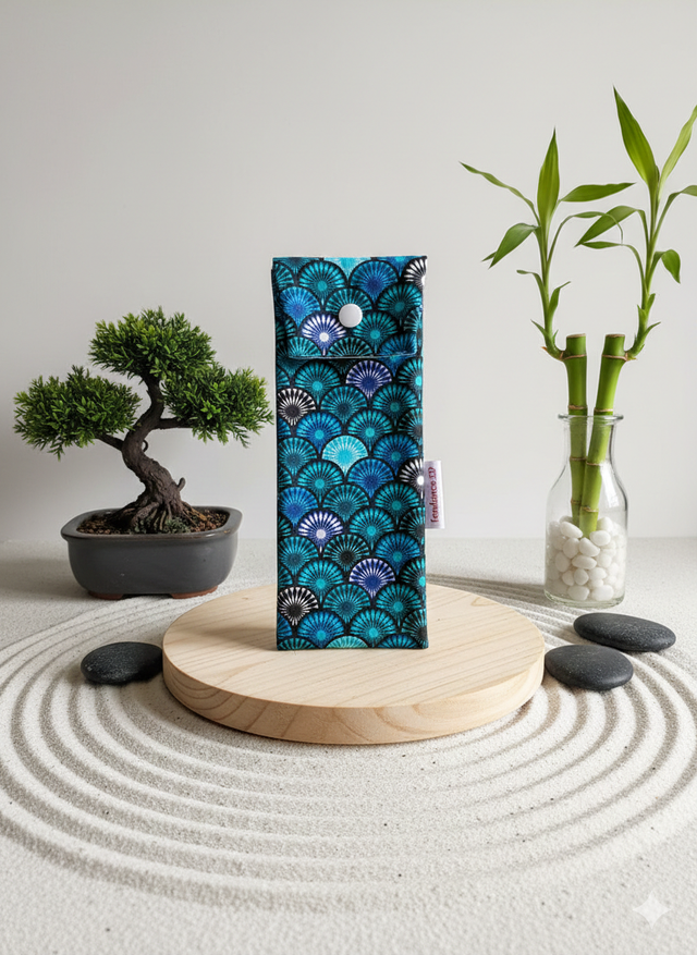 Etui à brosse à dents ronds bleus