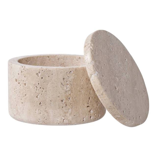 Vorratsglas - Travertin, natürlich ø10x6,5 cm