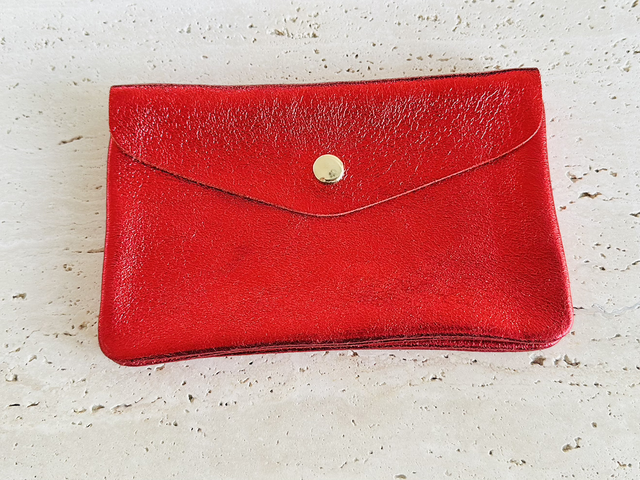 Portemonnee rood glitter groot