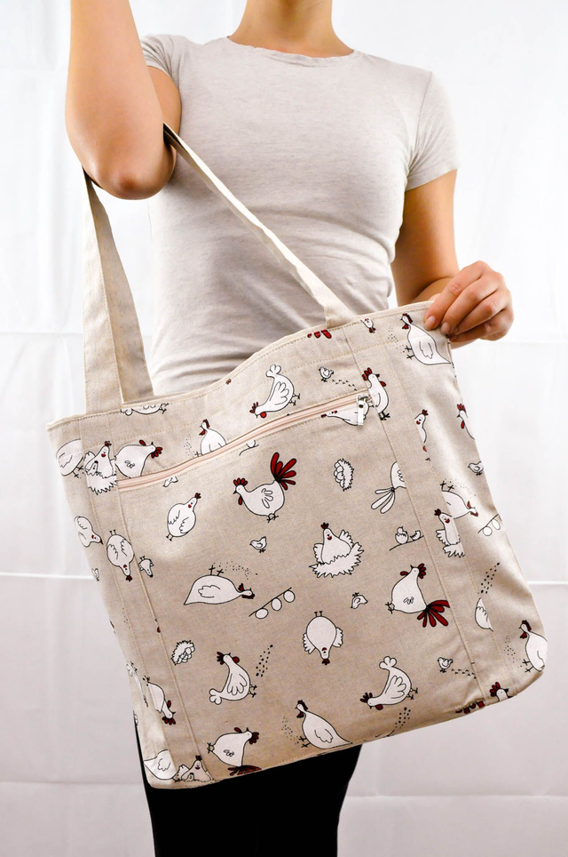Chicken Family Shopping Tote