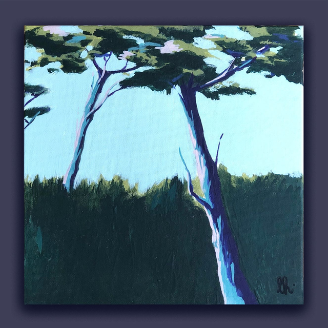 petit tableau les pins 2 20X20  