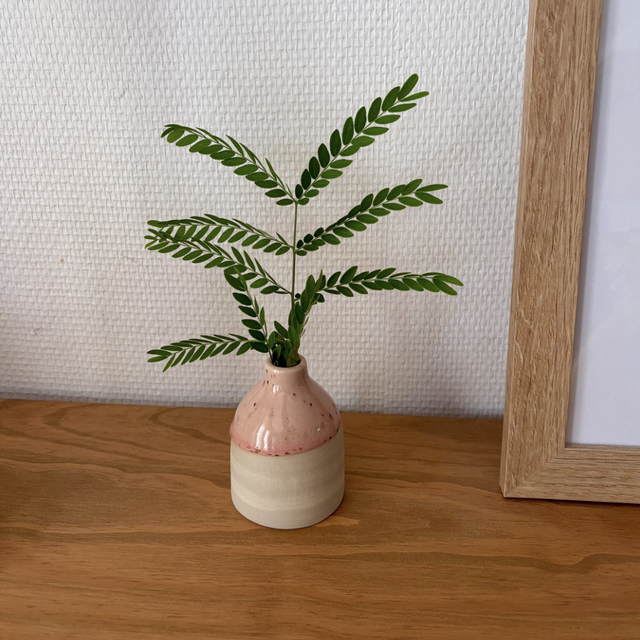 Bouteille décorative artisanale en grès