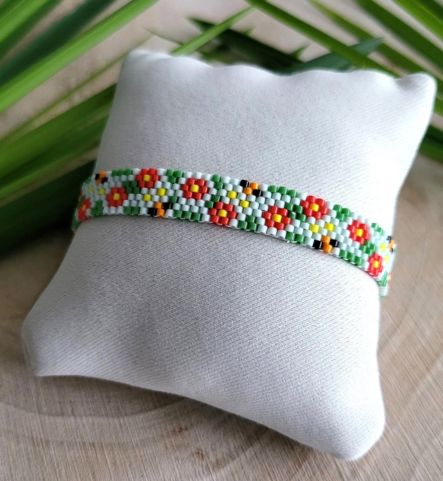 Bracelet Fleurs De Printemps rouges