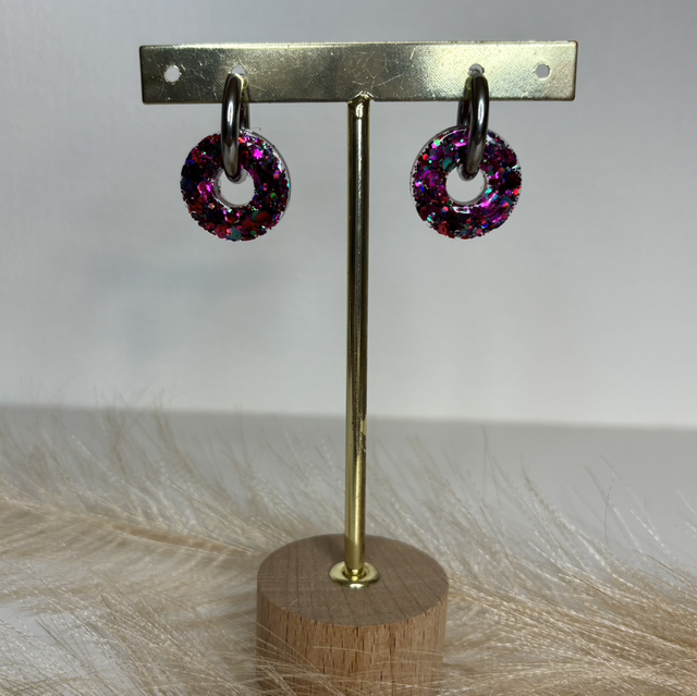 Pampilles paillettes fuchsia