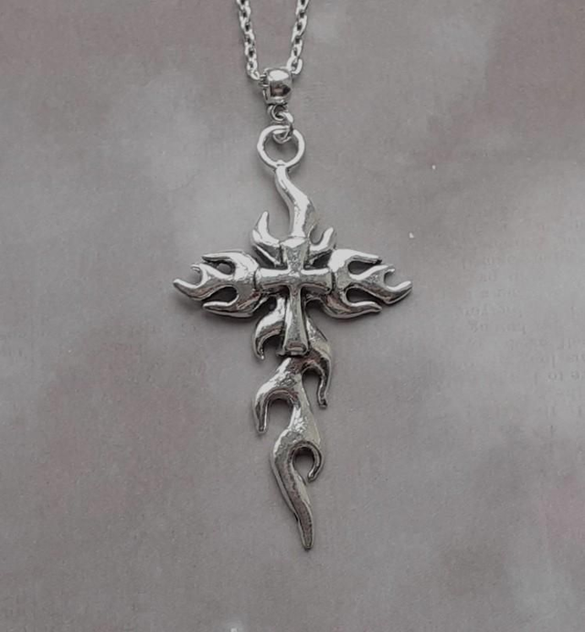 Flaming Cross Necklace 