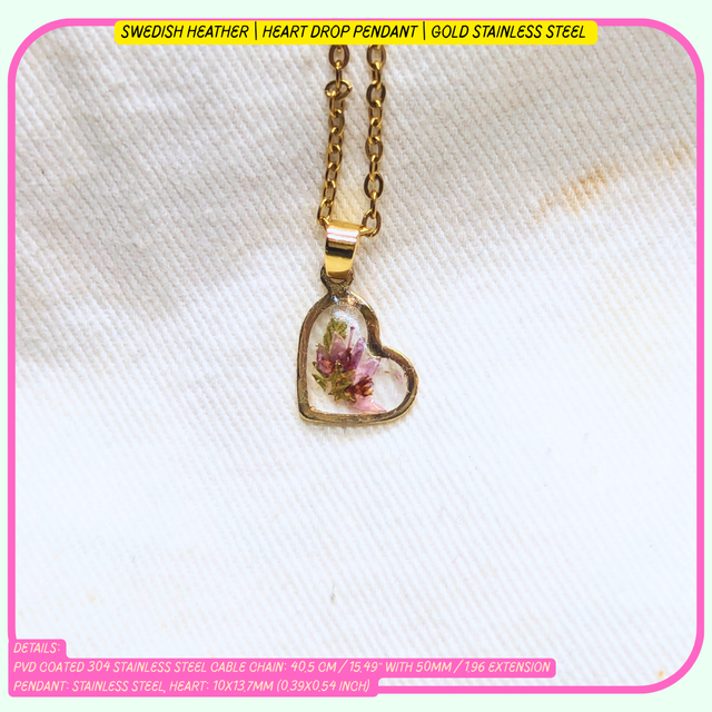 Heart Drop Pendant | Necklaces | Real Flowers
