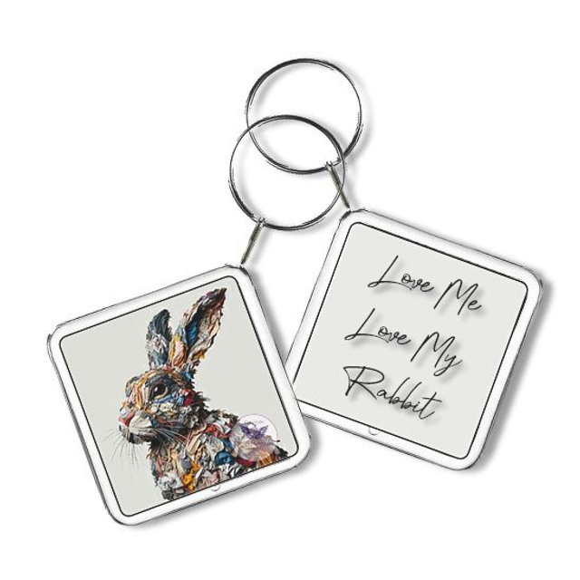 Artistic rabbit image Square Keyring (R03)
