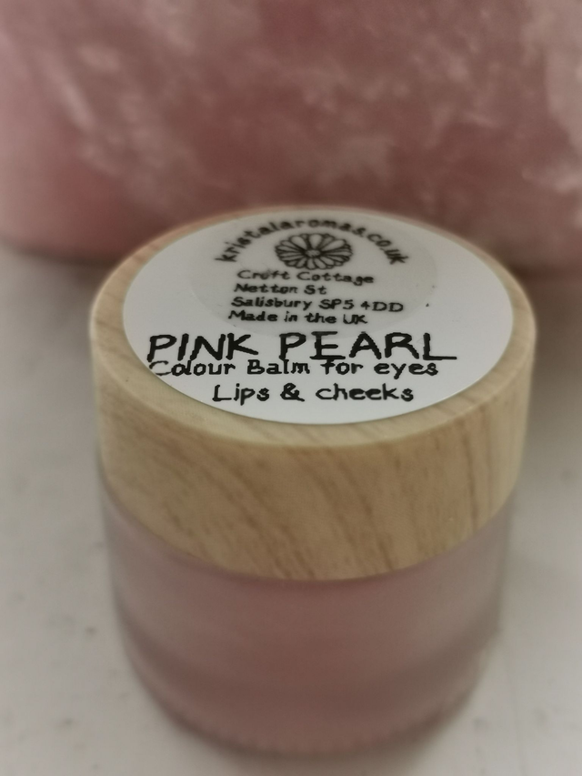 Colour Balm  Pink Pearl FROSTED GLASS (for lips, cheeks &amp; eye lids) 10g WITH FREE BRUSH