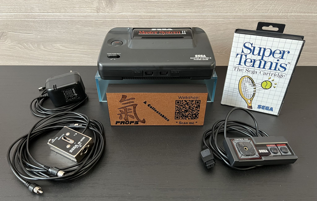 Sega Master System II console * cleaned &amp; tested * Alex Kidd In Miracle World built-in + Complete Super Tennis Game incl.