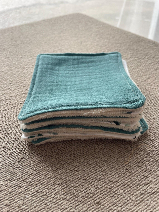 Lingettes lavables en Coton & Coton bambou – 10 x 10 cm