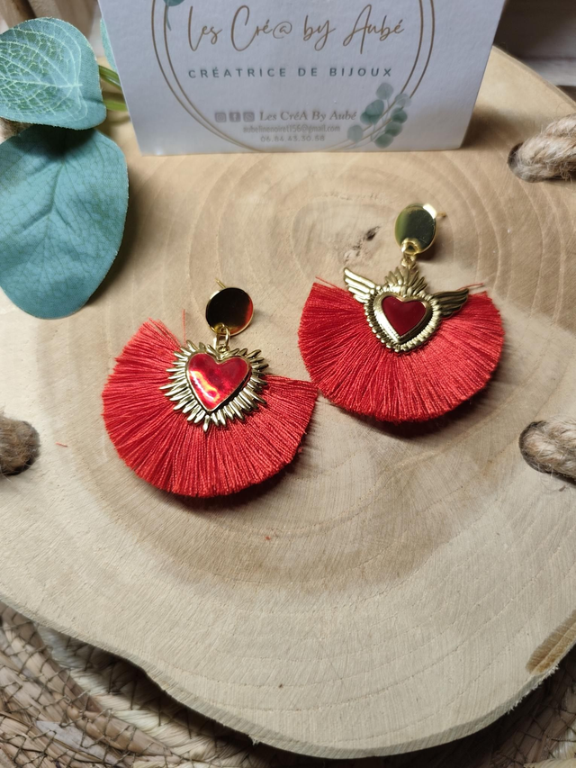 BO MINI BOHEME ASYMETRIQUE COEUR EX VOTO ROUGE 0001397