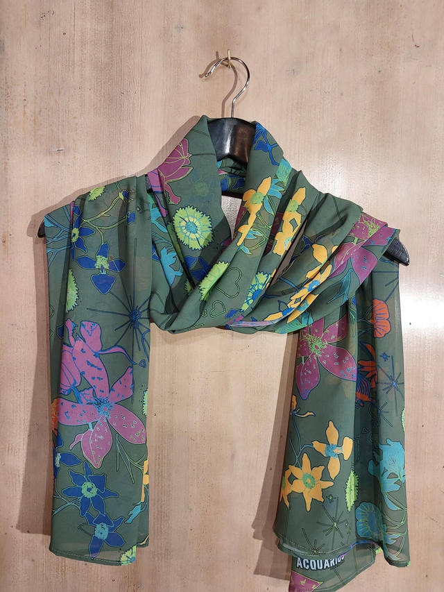 Orchidée Vert. Foulard