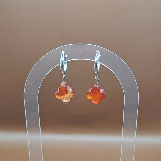 Boucles fleurs Cornaline