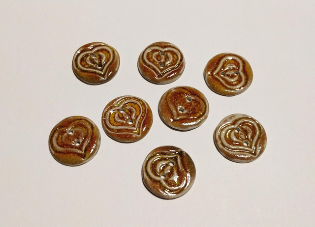 Bouton coeur texturé 