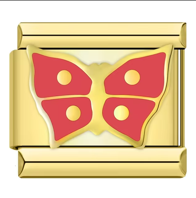 Charm Mariposa Rosa Dorado