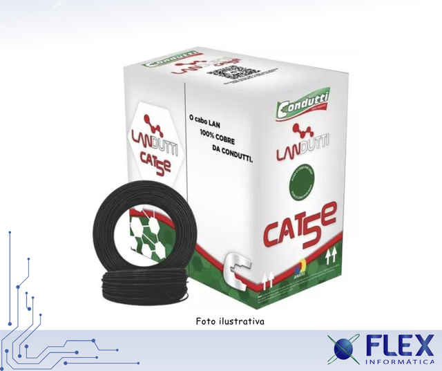 CABO DE REDE LAN UTP CAT5E PRETO CMX 305