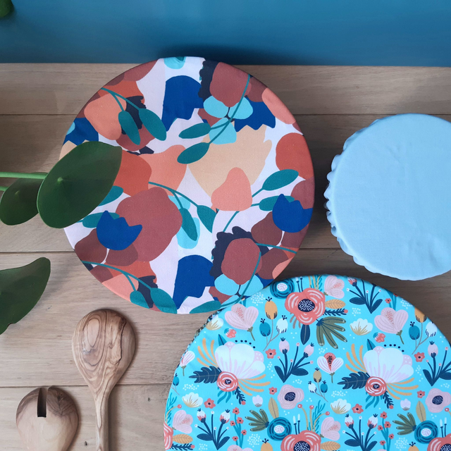 Lot de 3 charlottes à plats - Turquoise / Terracotta