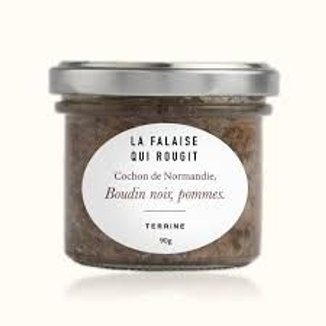 Terrine cochon boudin noir et pommes caramélisées 90g Falaise qui rougit