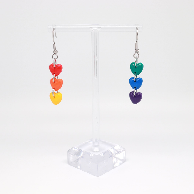 LGBT+ Triple Heart Rainbow Drops (small)