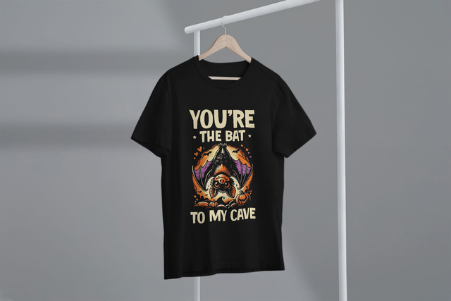 You’re The Bat To My Cave, Halloween Love, Fun Couple Puns. Du bist die Fledermaus in meiner Höhle, Halloween-Liebe, lustige Pärchen-Wortspiele