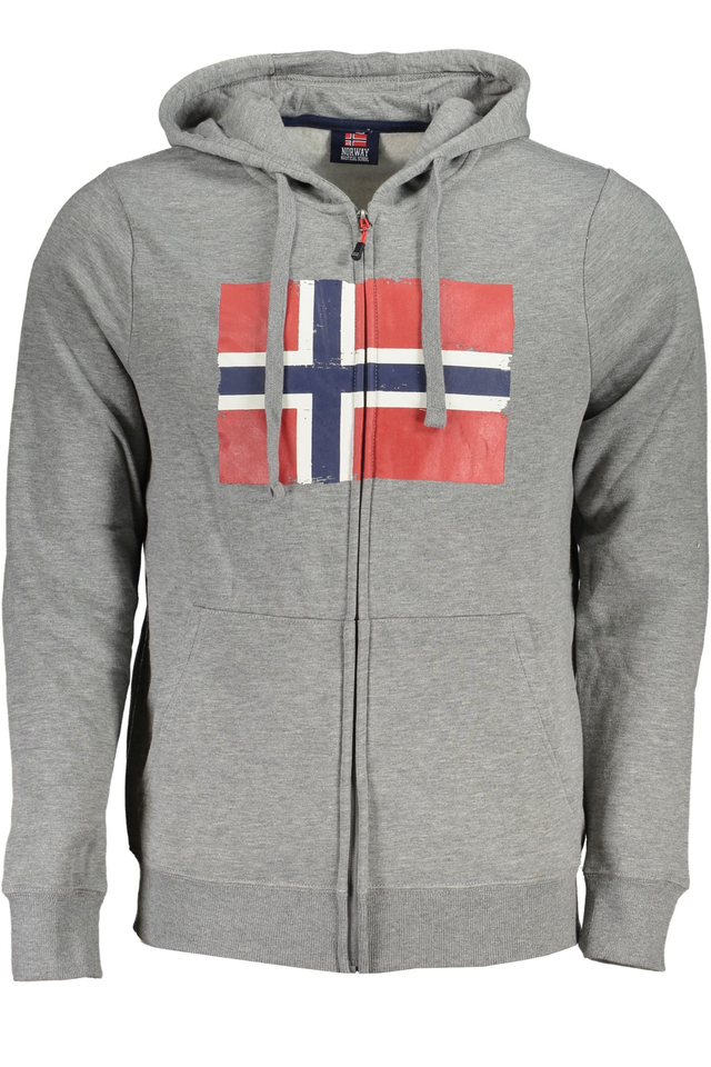 NORWAY 1963 FELPA CON ZIP UOMO GRIGIO