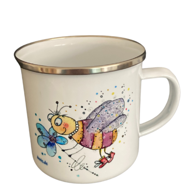 Emailletasse "Biene"