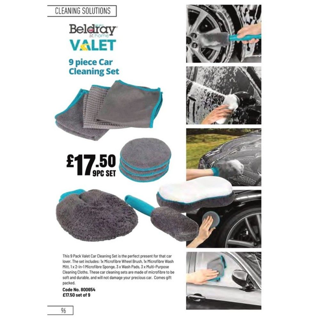 Beldray Valet 9 piece Car Cleaning Set