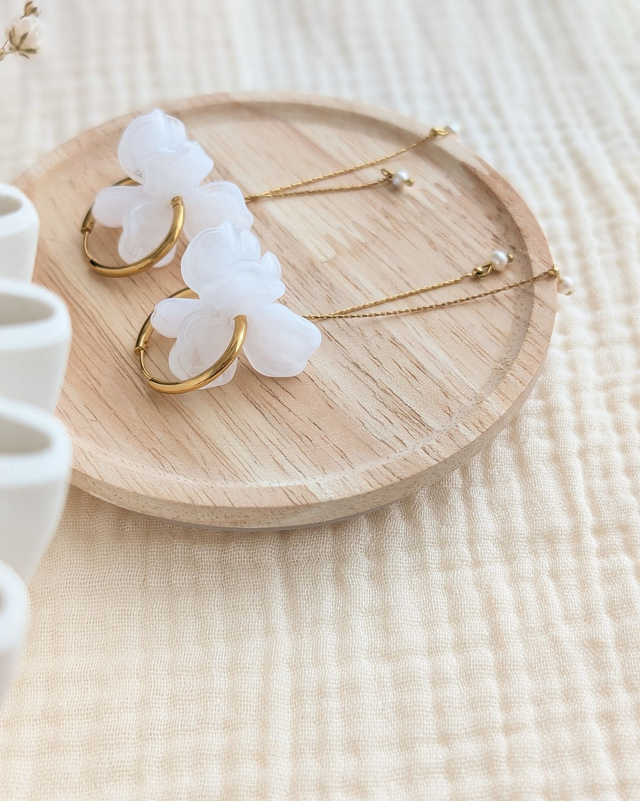 Créoles ROSALIE longues blanc