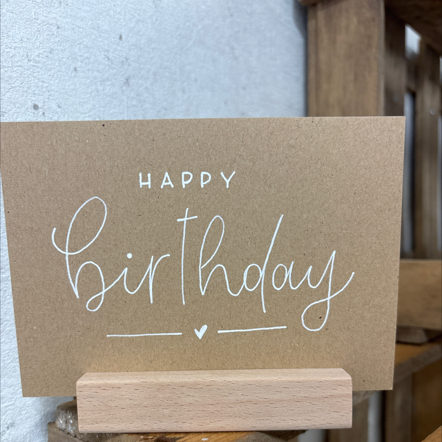 Postkarte Happy Birthday Kraftkarton