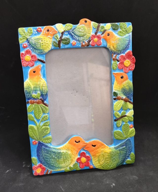 Lovebird Photo frame, inc glass &amp; backing