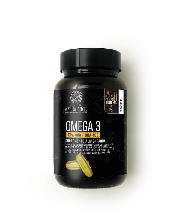 Omega 3 800/400 Natural Telchi 60 Cápsulas Softgel – Alta Concentración EPA DHA