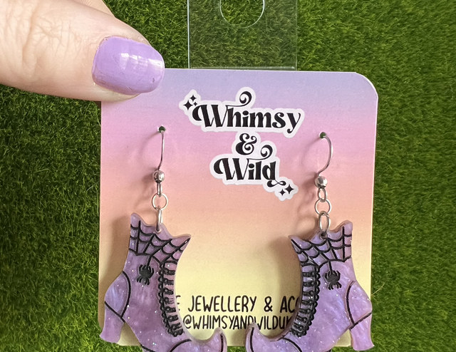 Witchy boots - purple galaxy 