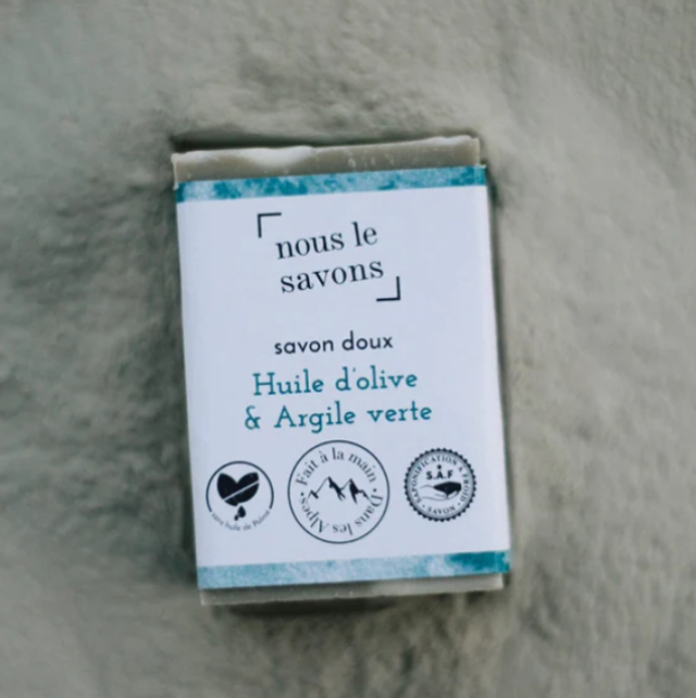 Savon bio doux - huile d’olive et argile verte