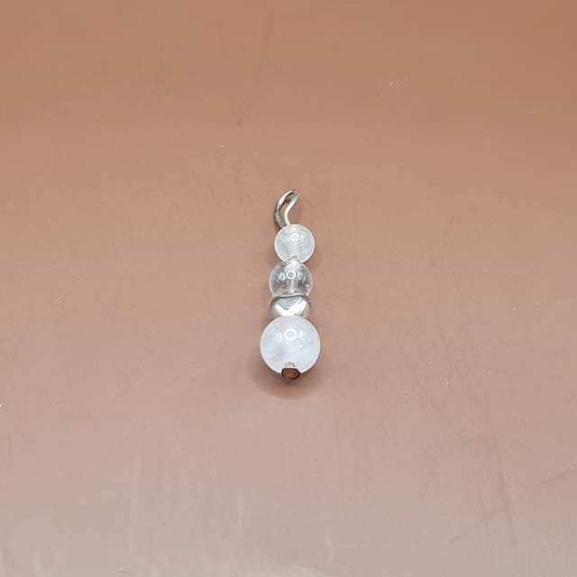 Pendentif Cristal de roche - quartz rose
