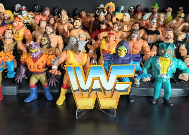 Wwf old school wrestling sign hand painted wooden 