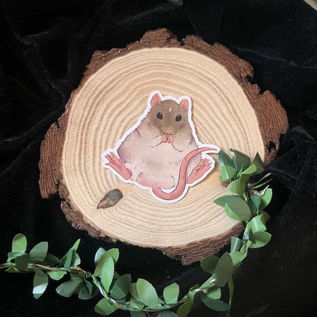 Sticker Rata // Rata blanco y gris