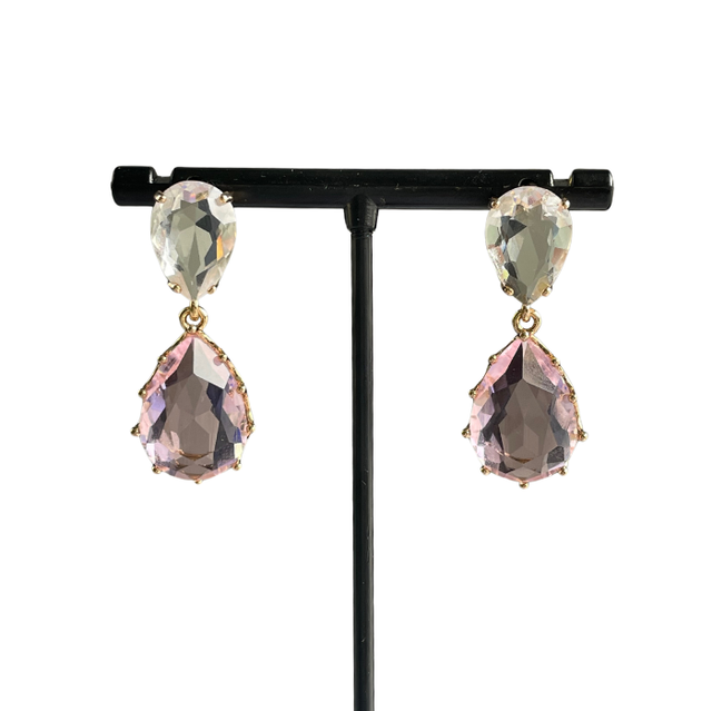 Pink teardrop earrings