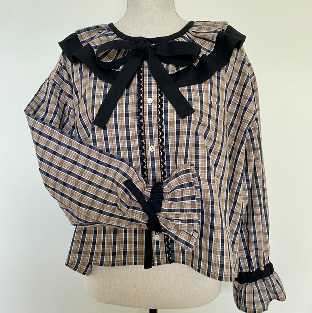 Symbiose - Chemise upcyclée col Pierrot S/M/L