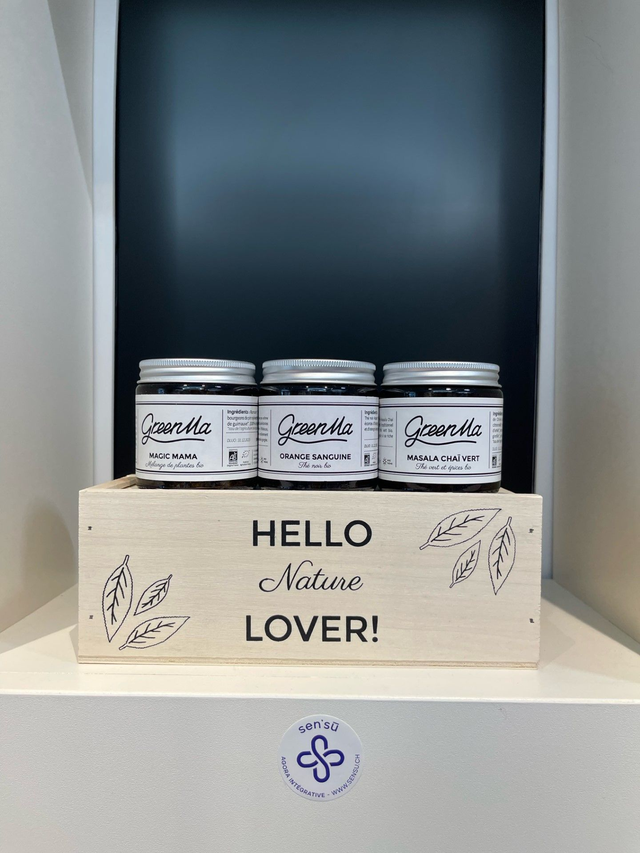 GREENMA COFFRET EN BOIS (3 MINI BOCAUX)