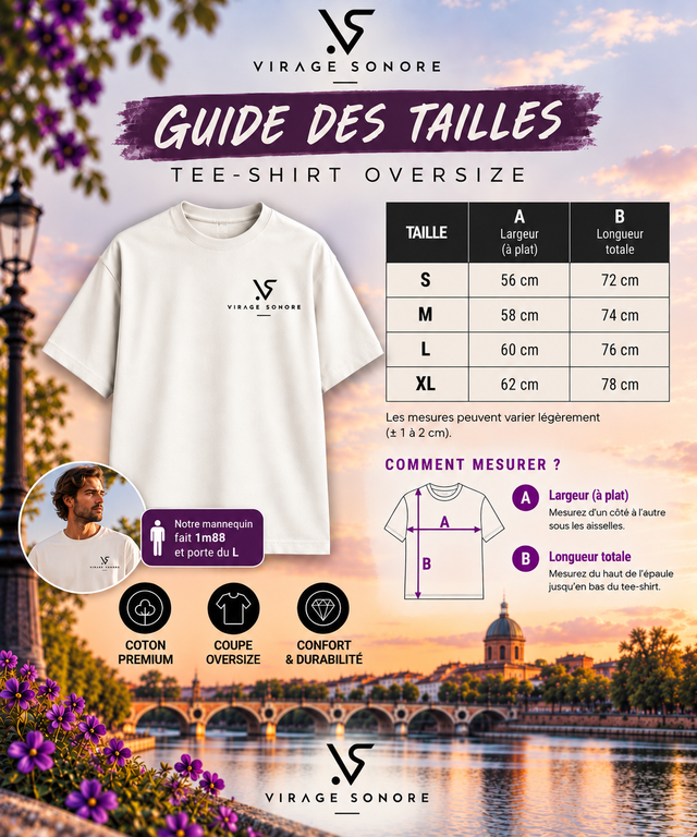 Tee-shirt TÉFÉCÉ - La Garonne est Viola - Oversize
